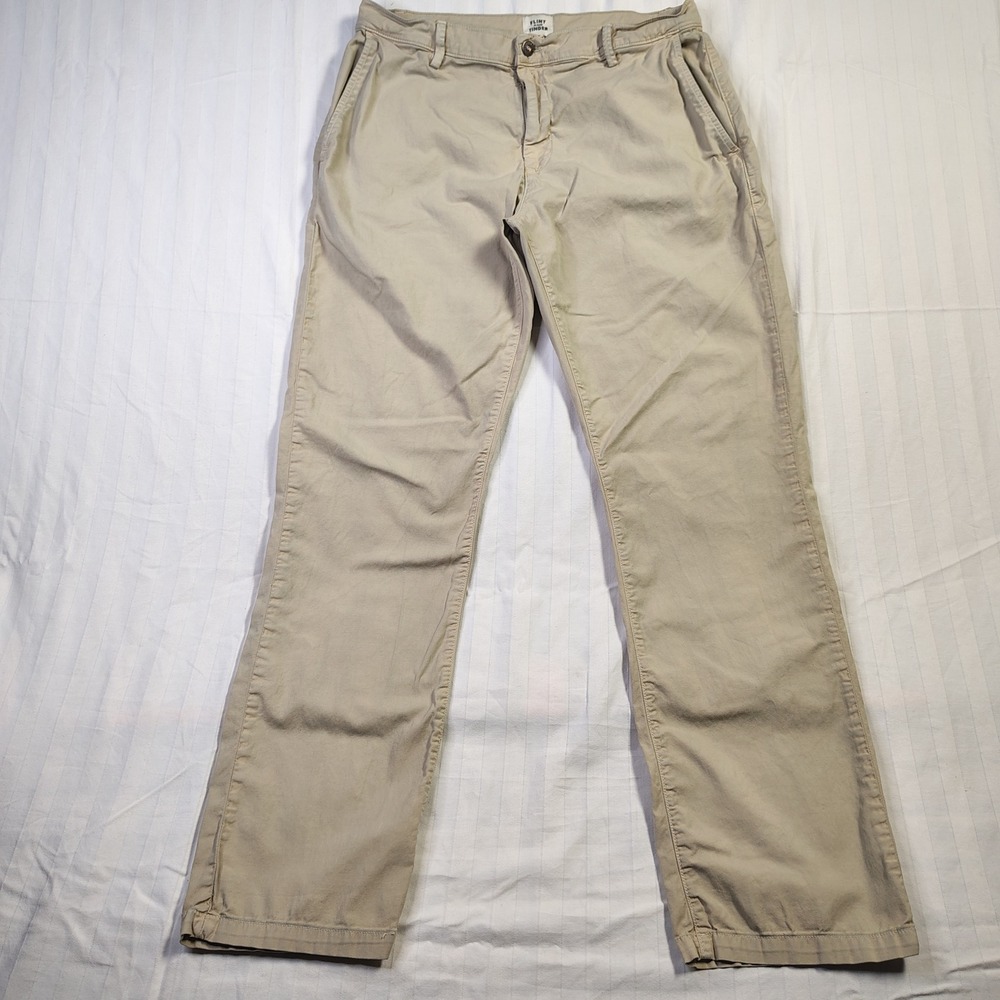 Flint and Tinder Chino Pants Mens 32 Khaki Tan 365 Pant Straight Leg Made in USA